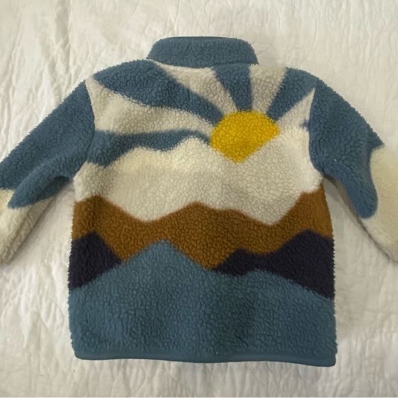 Old Navy Toddler Sherpa Zip Jacket with Sunrise Mountain Design -2T - Picture 3 of 4